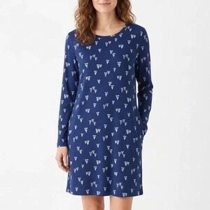 Charter Club Intimates Navy Blue Pine Tree Soft Knit Sleep Top XXL Forest Stroll